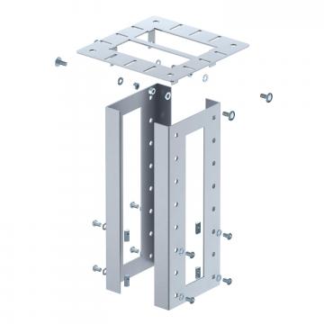 Fijación a techo para columna de distribución eléctrica industrial