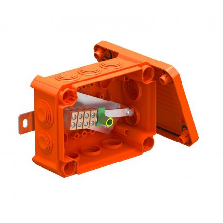 FireBox T100 con juntas insertables, bornes simples 136x102x57 | 10 | IP66 | 8 x M25 2 x M32 | naranja; RAL 2003