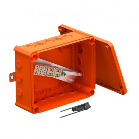 FireBox T250 con juntas insertables, 1 portafusibles 225x173x86 |  | IP66 | 9 x M25 7 x M32 | naranja; RAL 2003