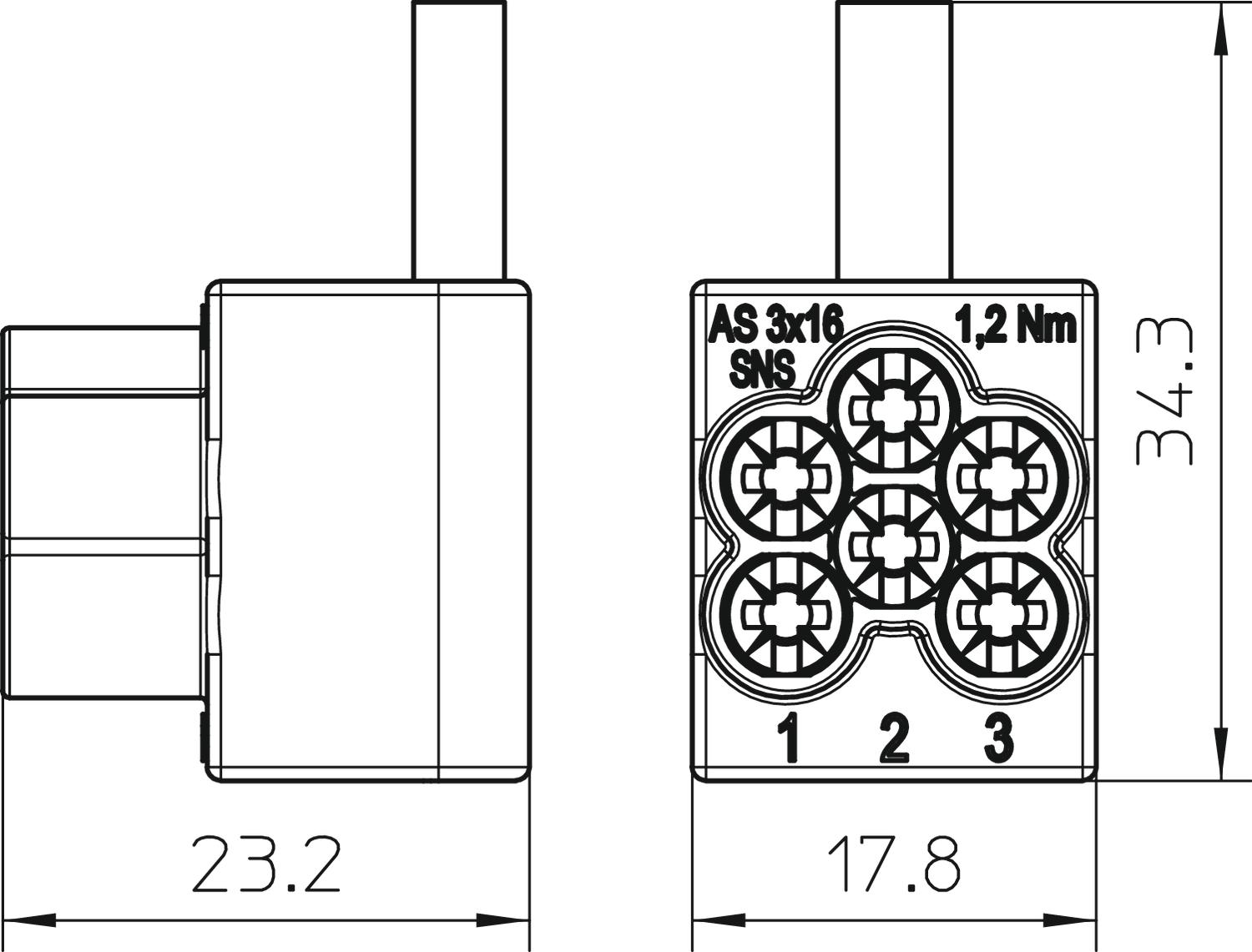 BORNA HILO PASANTE PARA CONEXIÓN ELÉCTRICA DE 50MM²